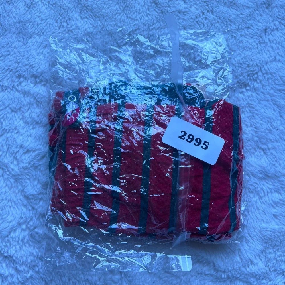 Carters‎ My First Christmas Dachshund Pajama Set Green Red Striped Size 9M